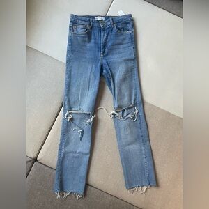 Zara Light Blue Skinny Distressed Jeans